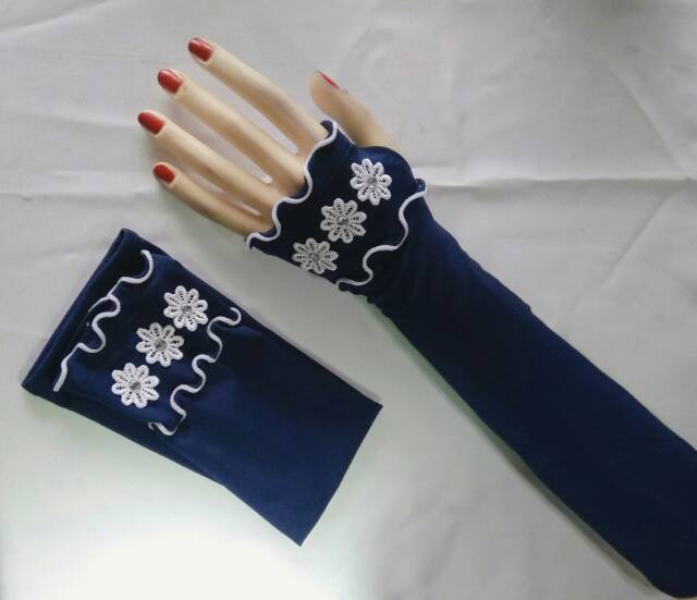 Handsock jempol Flower curly 2 layer /manset tangan /manset  wanita /handsock jempol /atasan wanita
