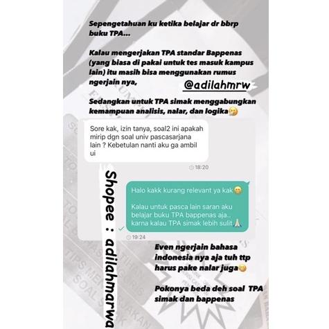 [PRODUK 8CRhj] BUKU SOAL TPA SIMAK UI PASCASARJANA, PROFESI, SPESIALIS (PPDS) , S3, D3 ke s1 tahun 2