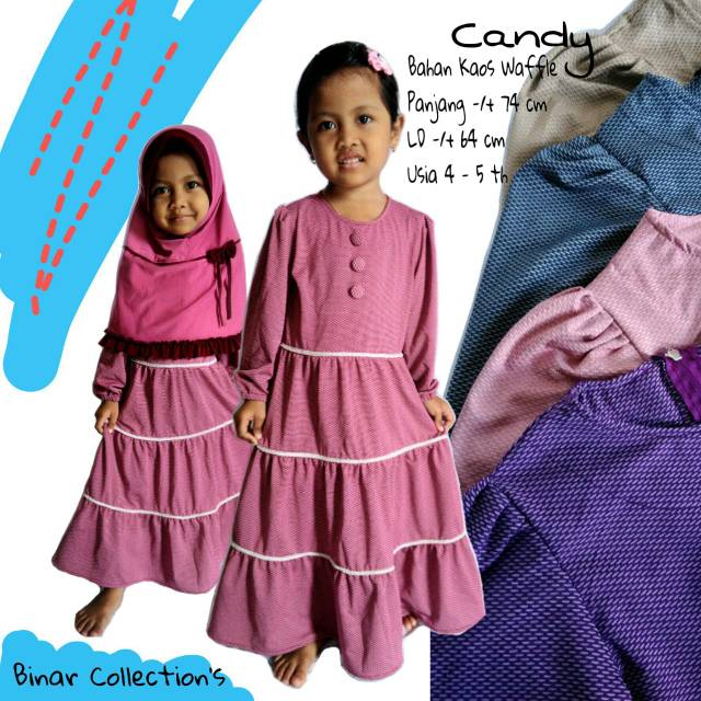 Dress anak perempuan 3-5 tahun BINAR COLLECTION