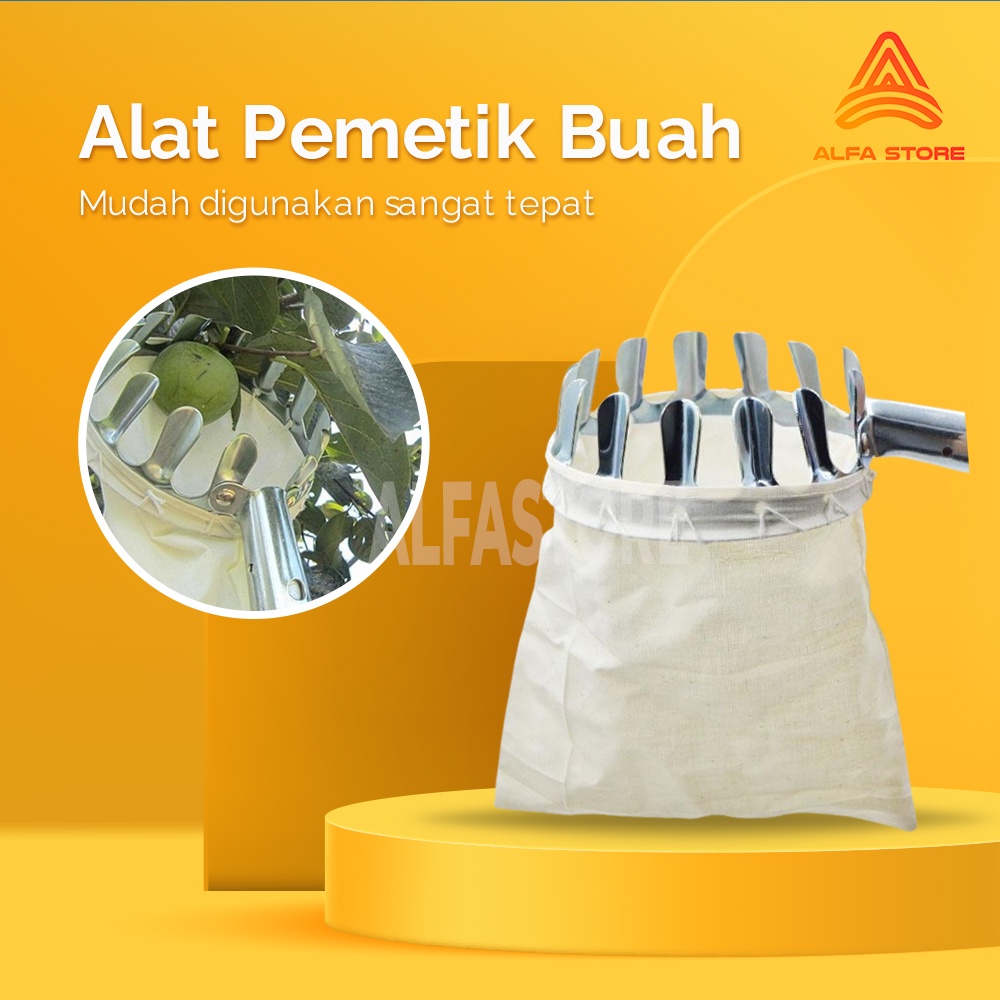 Alat Pemetik Buah Metal Fruit Picker Alat Bantu Petik Buah Tanpa Tongkat