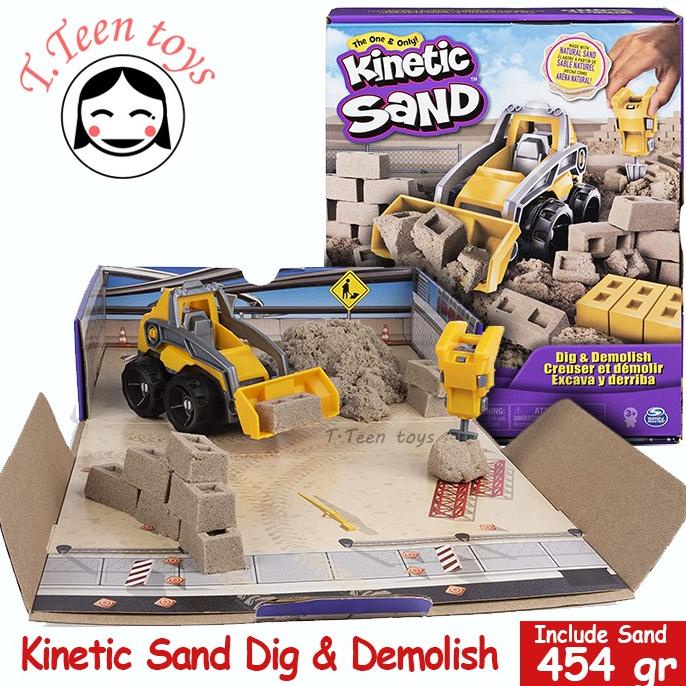 Kinetic Sand dig and demolish truck playset 454 gr pasir kinetik magic