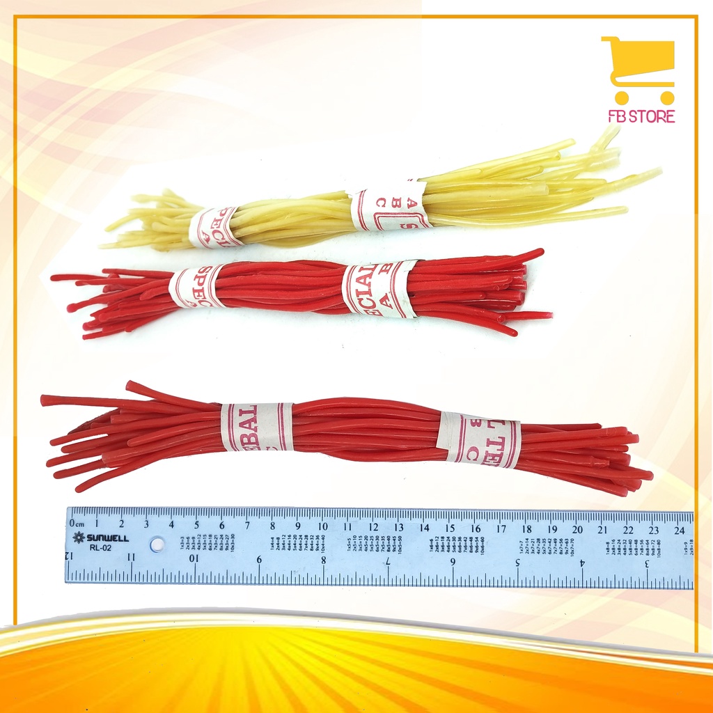 Karet Pentil Sepeda / Ketapel ABC +-20cm Per Ikat 3-4mm (+-20pcs) Warna Random
