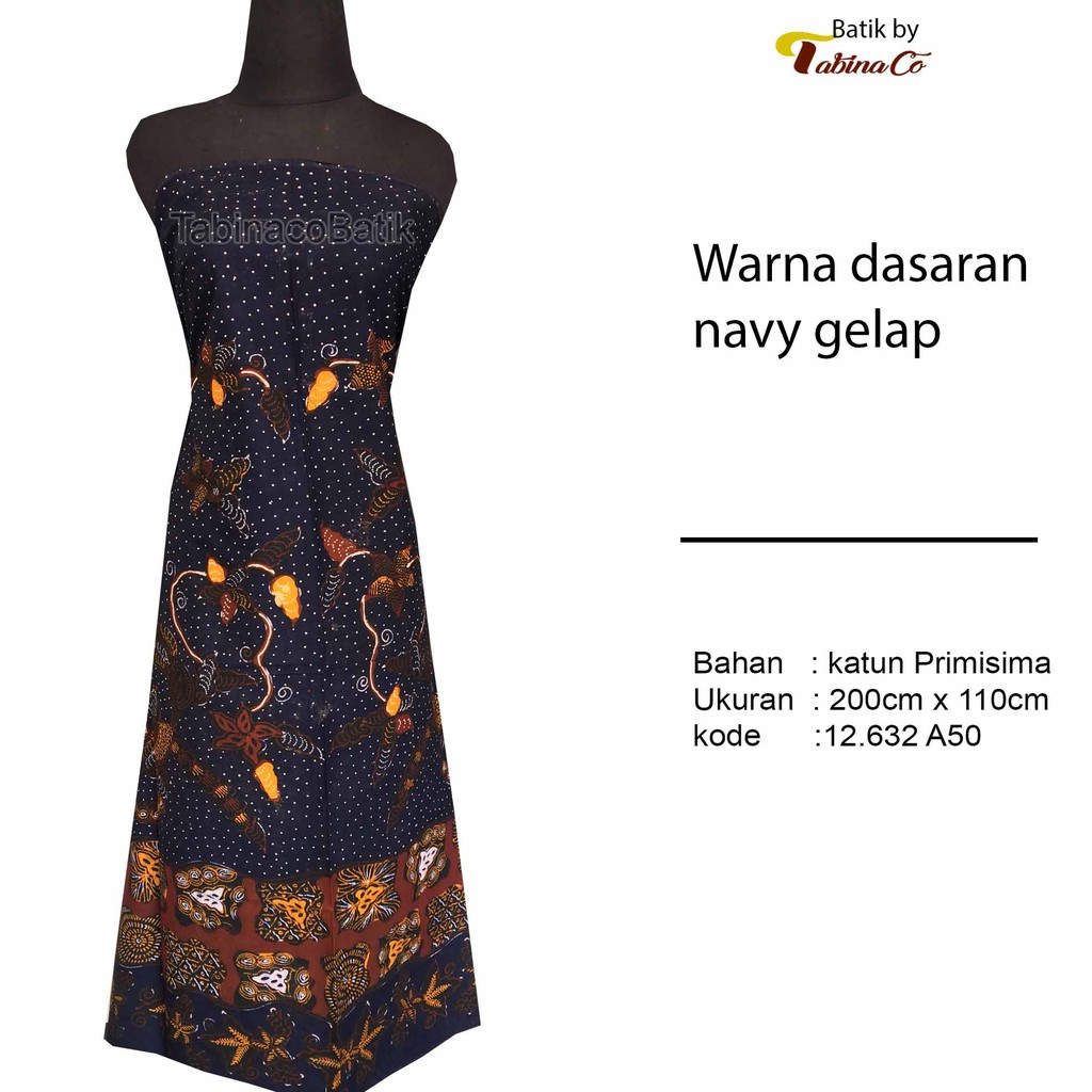kain batik  warna  navy gelap  bahan primisima Shopee Indonesia