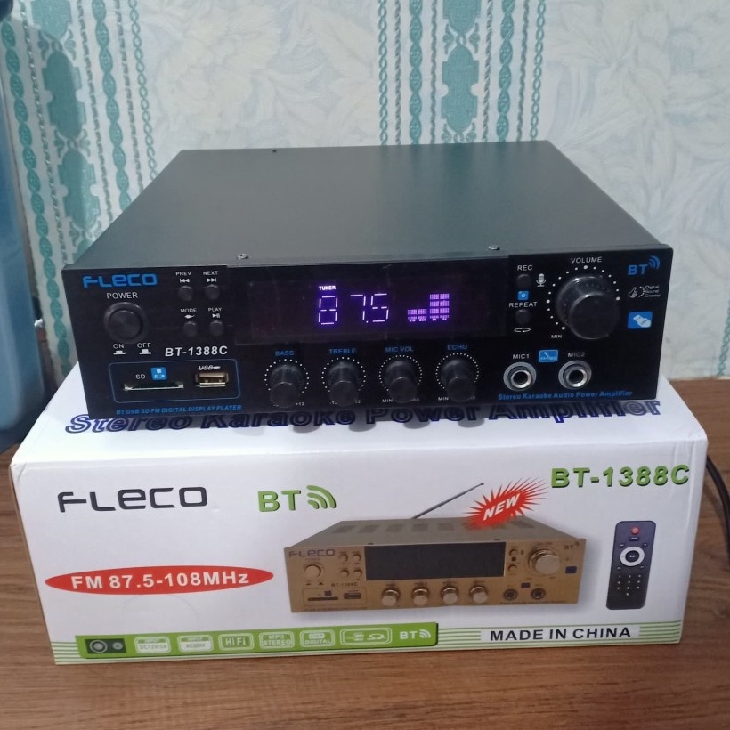 NEW~Power Amplifier FLECO BLUETOOTH FLECO BT-1388C 400W + Remote~FMS