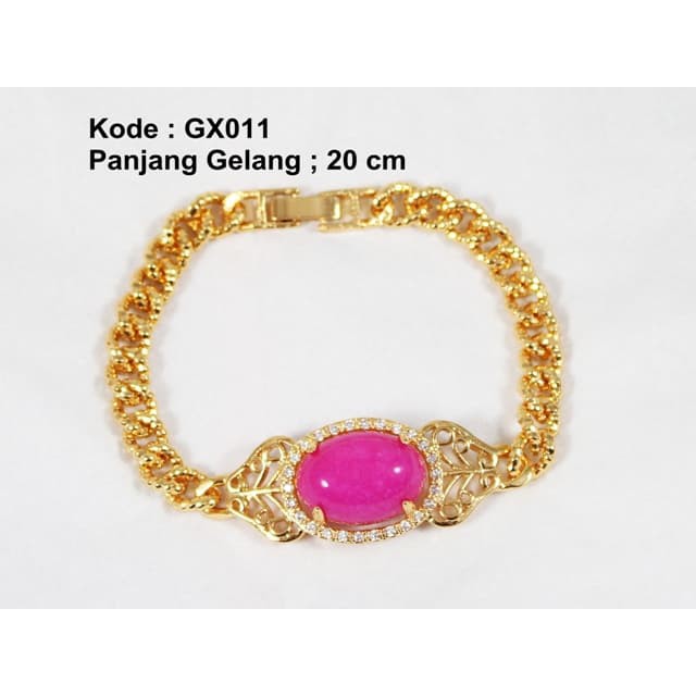 Gelang Xuping batu Giok Pink