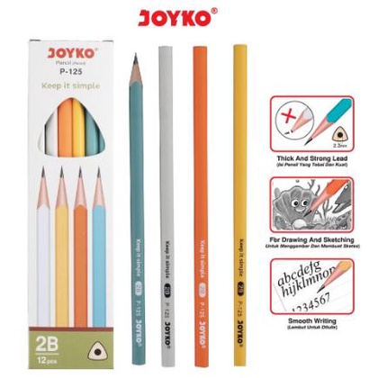 

Pensil Joyko P-125 Pastel 2B - Pencil Pastel Serut (12Pcs)