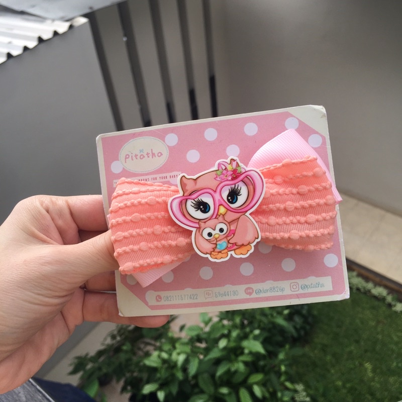 pretty owl headband clip bando