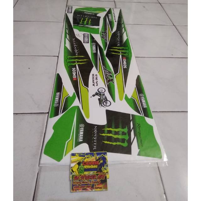 Striping Lis Sticker Variasi Yamaha Jupiter MX Lama, Old Jupiter MX, OJMX Motif Monster Energi Hijau
