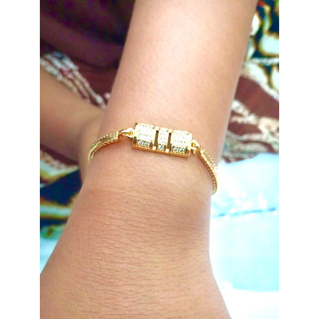 Gelang tangan wanita lapis emas yaxiya xuping perhiasan