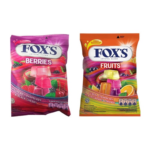 

CANDY | FOX'S CANDY CRYSTAL CLEAR FRUITS / BERRIES 90G BAG | PERMEN FOX CRYSTAL