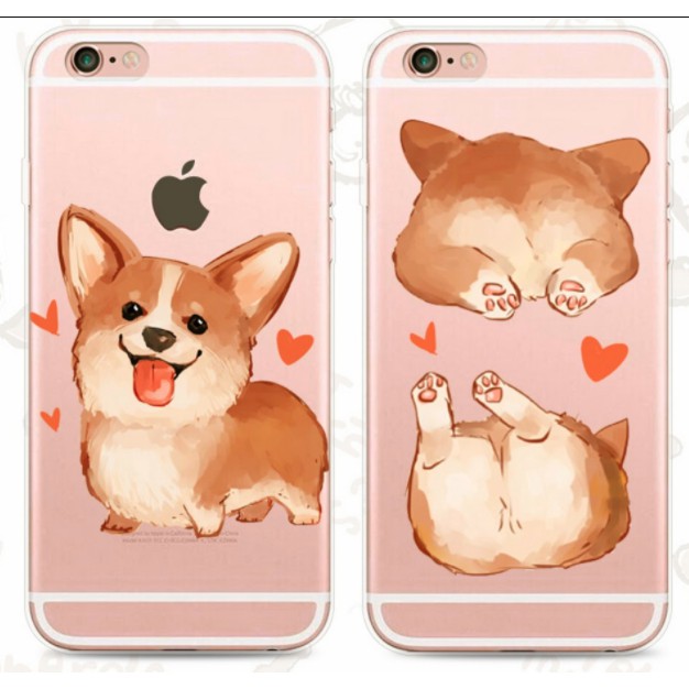 Soft case Cute Corgie Dog anjing lucu bisa tambah nama Casing iphone Samsung Oppo Xiaomi Vivo Realme