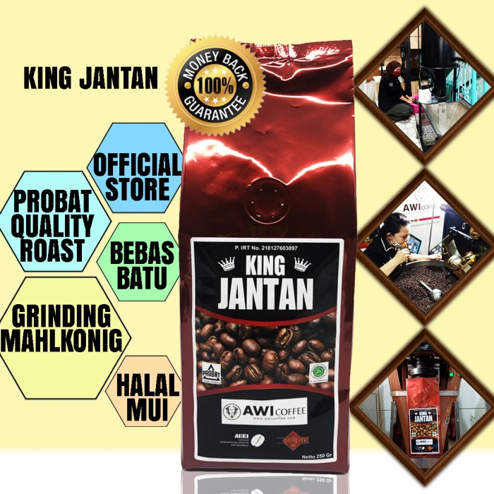 

PROMO Awi Coffee King Jantan Peaberry 250gr Bubuk|MandhelingSpecialty|Lanang - BIJI