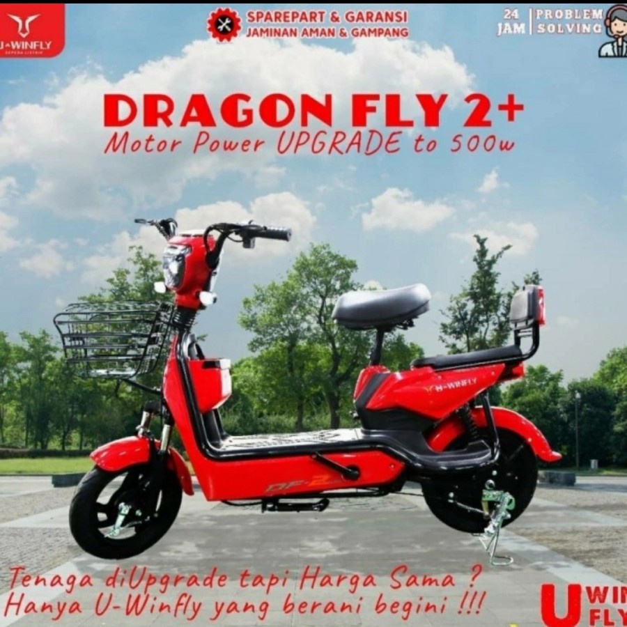Sepeda listrik Dragon fly df2 uwinfly 500 watt anak remaja dewasa 48v