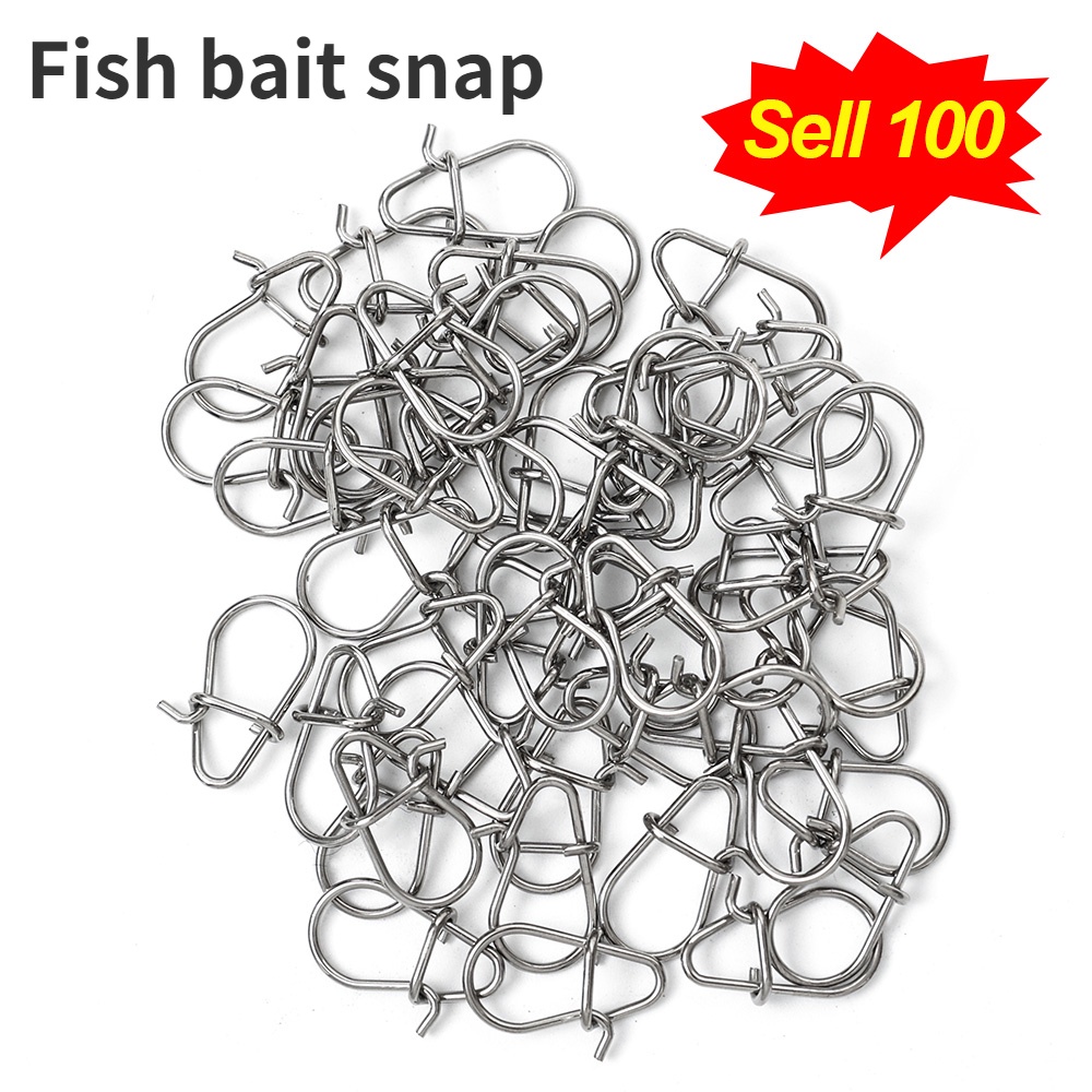 100pcs Pin Konektor Umpan Pancing Bentuk Labu Bahan Stainless Steel Anti Korosi