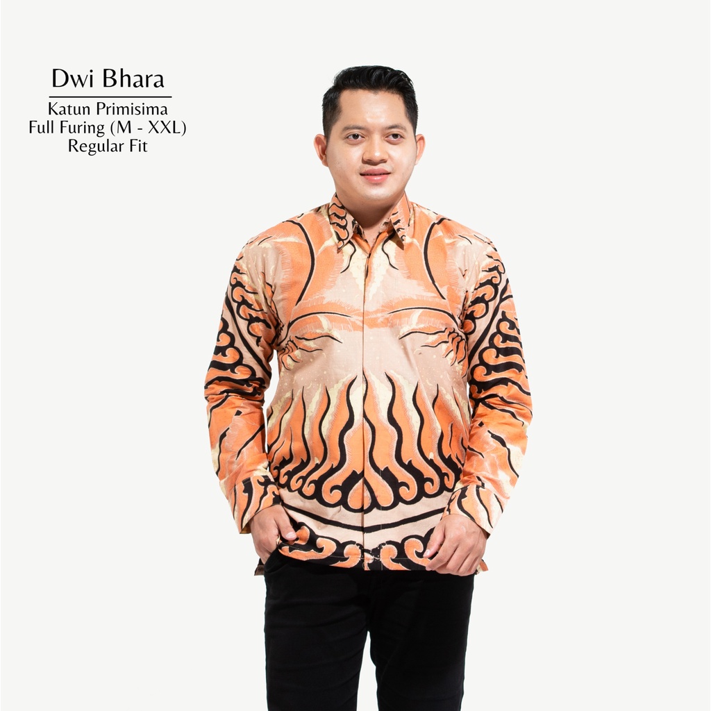 DWI BHARA Kemeja Batik Pria Full Furing Bahan Katun Primisima