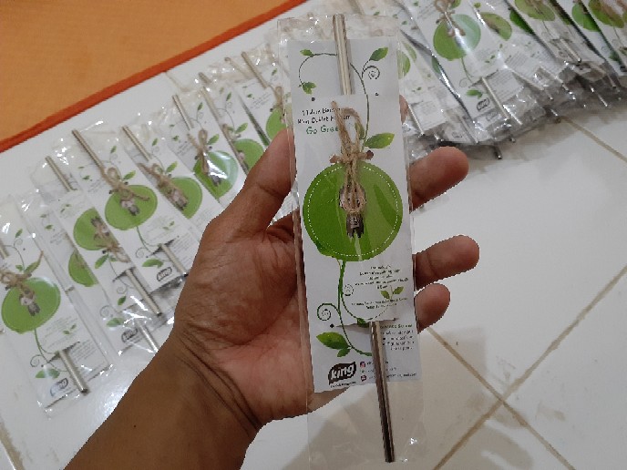 Souvenir Pernikahan Sedotan Stainless Steel Ramah Lingkungan