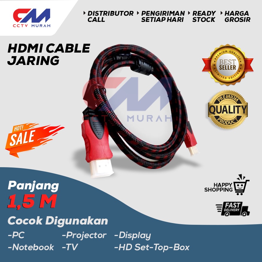 KABEL HDMI 1.5M SERAT JARING