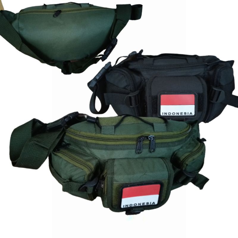 tas selempang waist bag pinggang import plus patch rubber