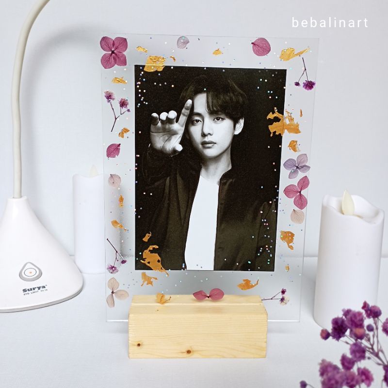 ACRILYC GLITTER GOLD BTS/AKRILIK DRY FLOWER/ AKRILIK GLITTER GOLD/AESTHETIC STAND AKRILIK/ BY [BEBALINART]
