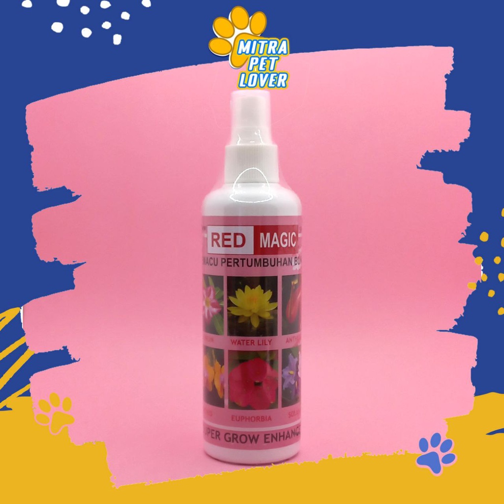 PEMACU PERTUMBUHAN TANAMAN - RED MAGIC SPRAY 200 ML - BUNGA TUMBUH CEPAT , SEMPROTAN NUTRISI PUPUK TUMBUHAN - MURAH GARANSI KUALITAS ASLI ORIGINAL - PET ANIMAL HEALTHCARE TAMASINDO OBAT KESEHATAN &amp; VITAMIN TERNAK HEWAN BINATANG PELIHARAAN MITRAPETLOVER