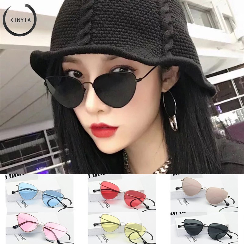 [Bayar di Tempat] Kacamata Wanita Hitam Unisex Retro Lens Round Sunglasses Oval