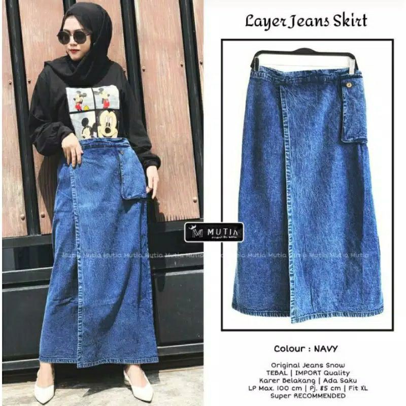 Layer Jeans Skirt | Rok Jins Murah