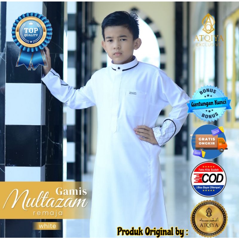 ATQIYA MOTIF MULTAZAM / GAMIS REMAJA PRIA / Jubah thobe laki-laki lengan panjang / Busana Muslim tre