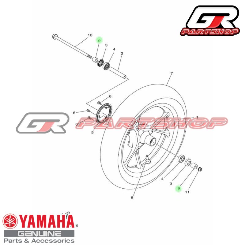 BOSH COLLAR AS RODA DEPAN AEROX NMAX LEXI ORIGINAL YAMAHA BOS BOSS COLAR SPACER N-MAX N MAX ORI YGP