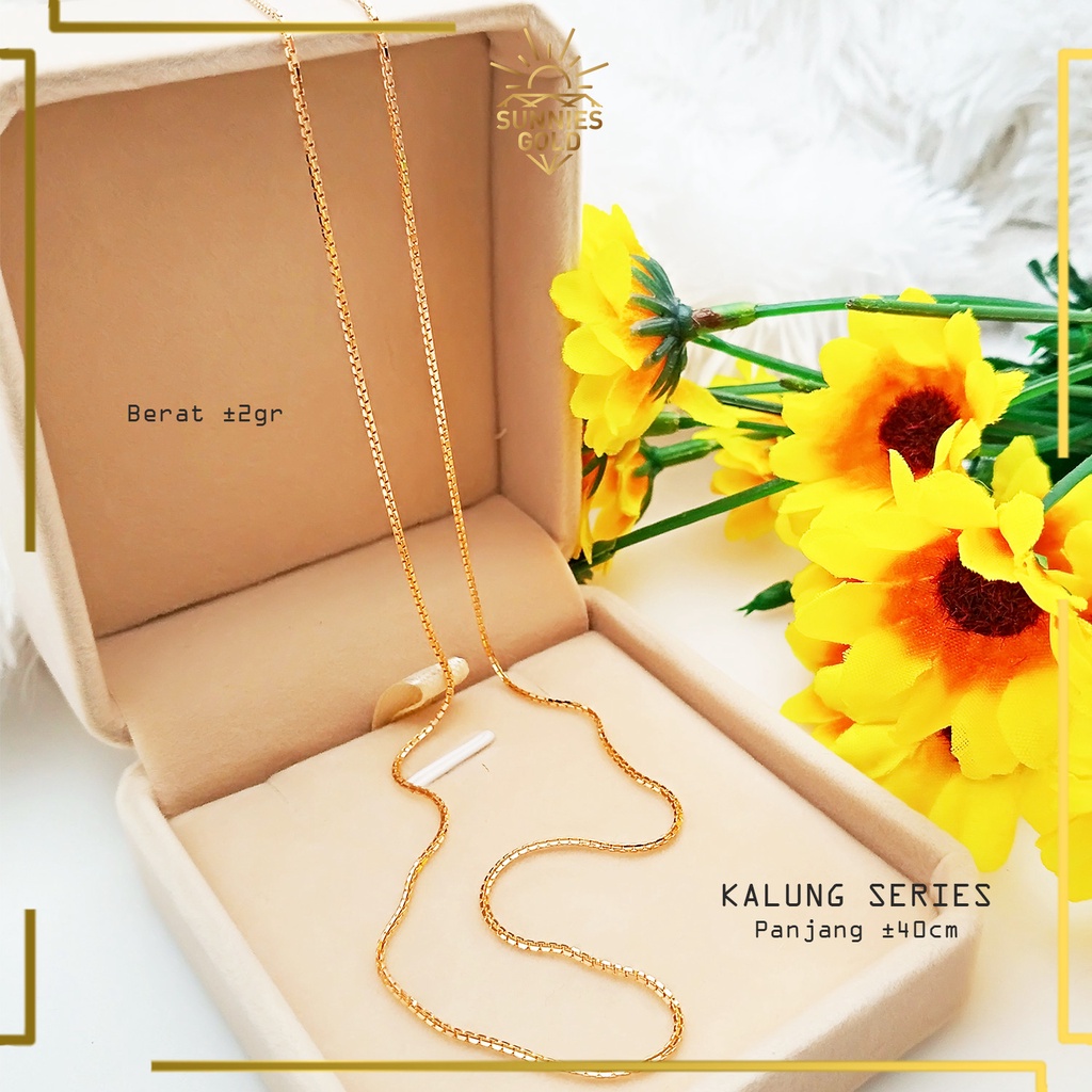 KALUNG EMAS ASLI KADAR 420 (9 KARAT) MODEL ITALY SANTA CANTIK SIMPEL ELEGAN HANYA KALUNG KL