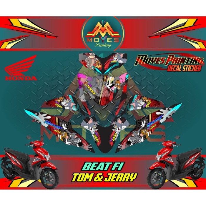 COD/BAYAR DITEMPAT. Decal Sticker Motor Fullbody Beat FI Motif Karakter T&J Spec C