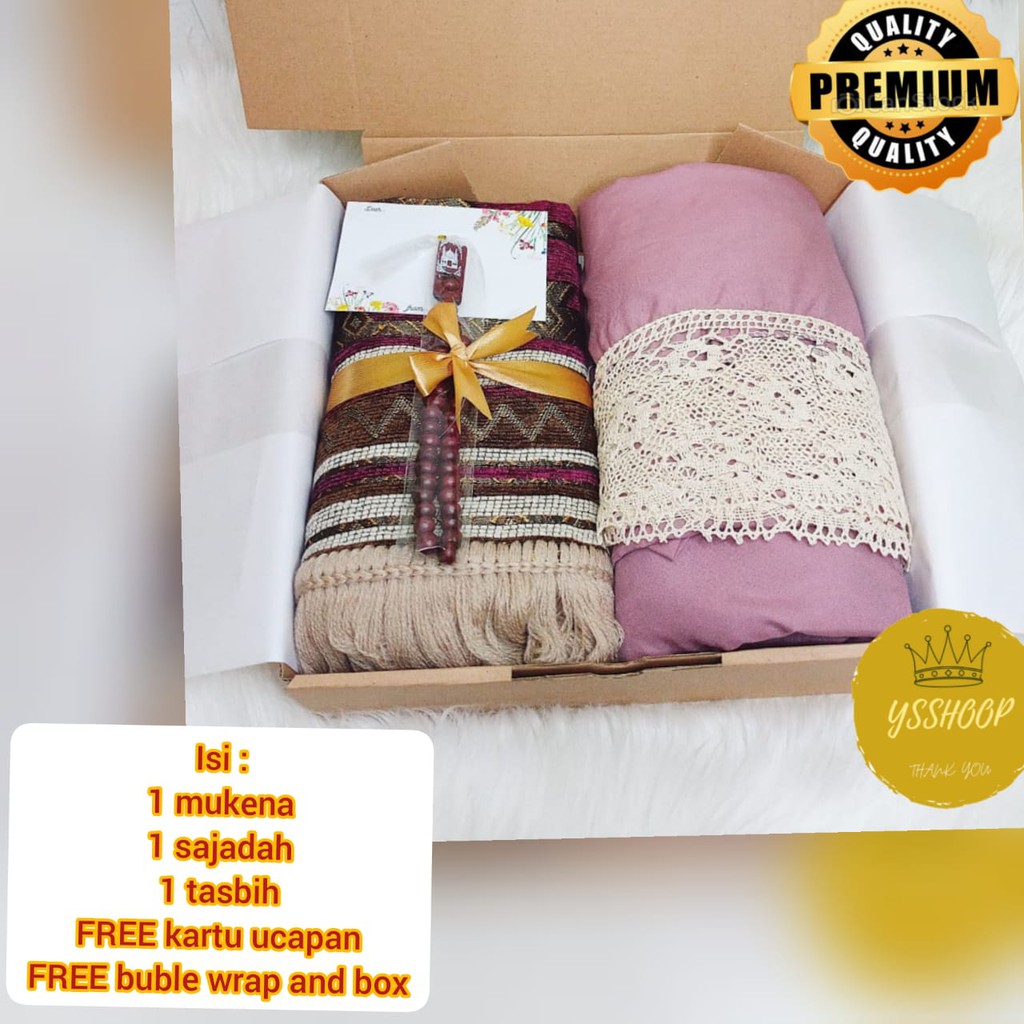 Kado Pernikahan mukena PAKET C MUKENA/ Hampers Mukenah Untuk Kado Pernikahan Ulang Tahun cewek Wisud