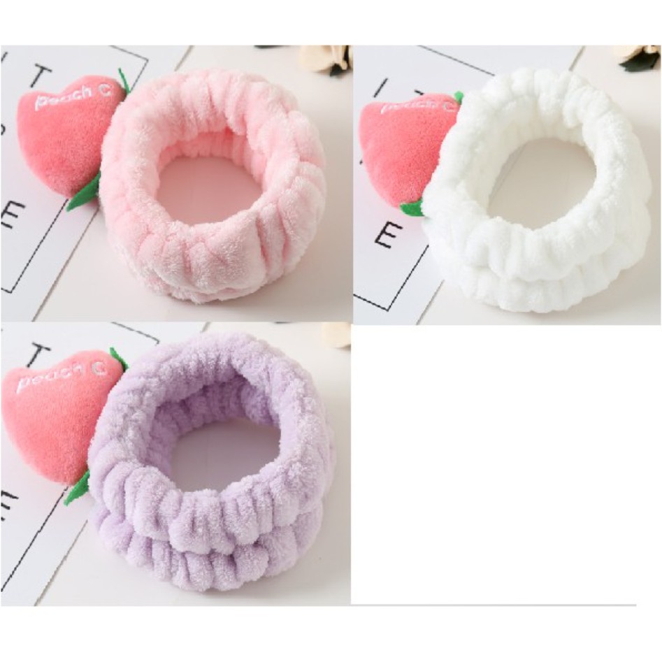 Bandana Model Buah Persik / Buah Peach / Ikat Rambut Peach