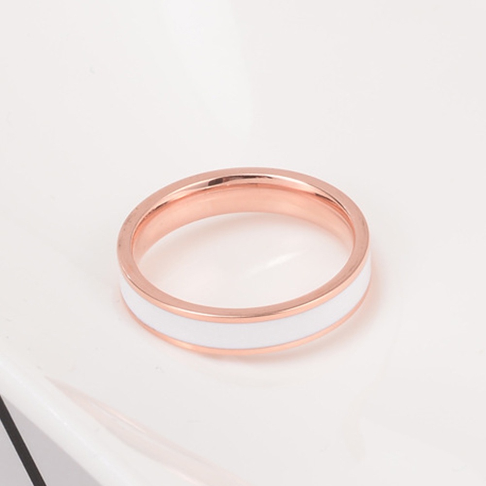 Hu Hu Hu Hu Hu Alat Bantu Pasang Kacamata♡ Cincin Wanita Bahan Titanium Steel Enamel Untuk Pesta Pernikahan