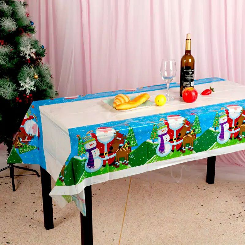 Taplak meja motif natal table cloth santa clouse pohon natal