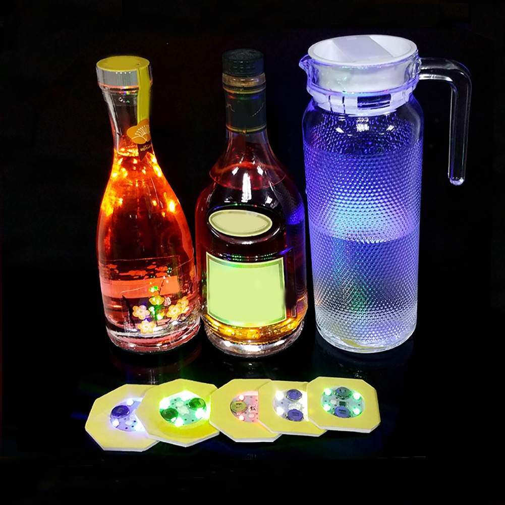 [Jianxin] Fashion Luminous Bottle LED Light Cup Sticker Mat Bar Club Party Coaster Decor