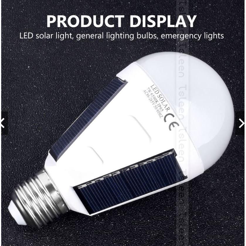 Jual LightMe Lampu Bohlam Solar Power E27 Bulb 7W Cool White Waterproof - SPDC16B04 - White Diskon