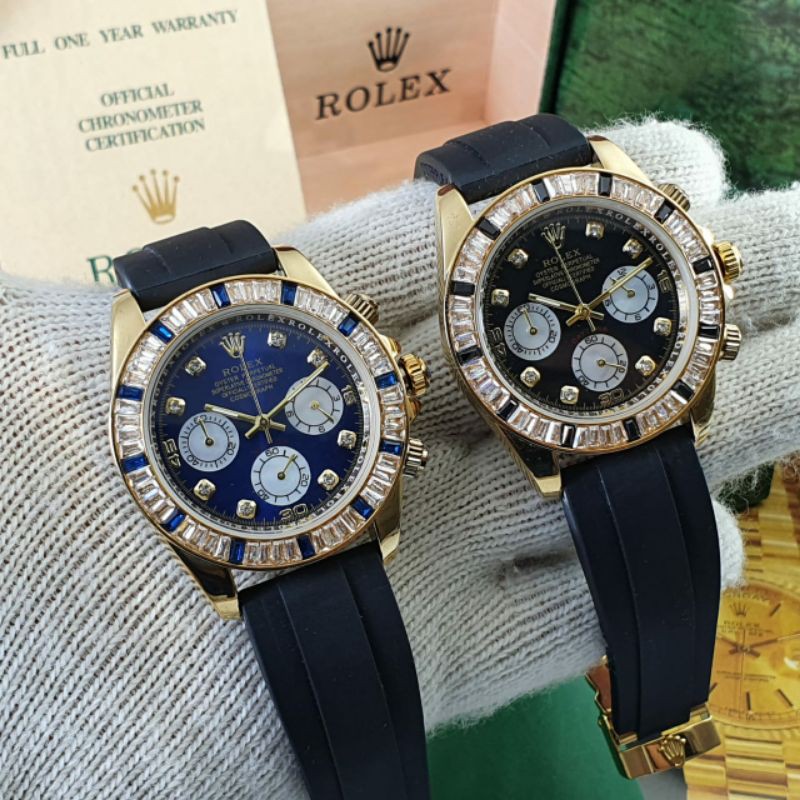 Jam Tangan Analog Pria Rolex Oyster Perpetual Chronograph Semi Super