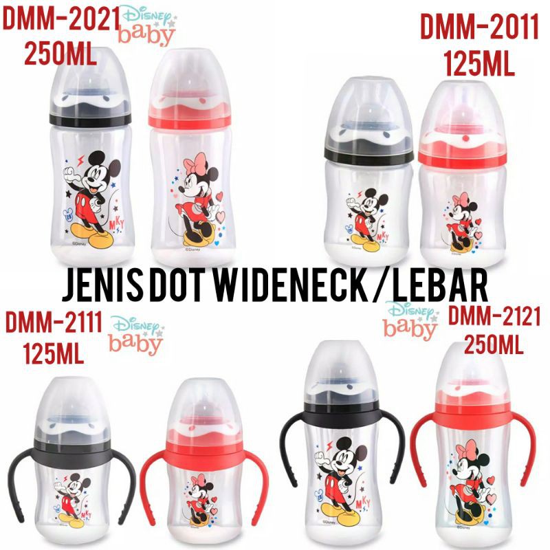 TERLENGKAP! Botol Susu Air Karakter Mickey Minnie Disney Wideneck Regular Sisir Sendok Lusty Bunny