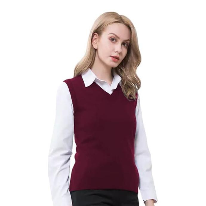 BAJU ATASAN WANITA ROMPI RAJUT WANITA JAKET KERJA VEST KOREA LANNI - HITAM, XL
