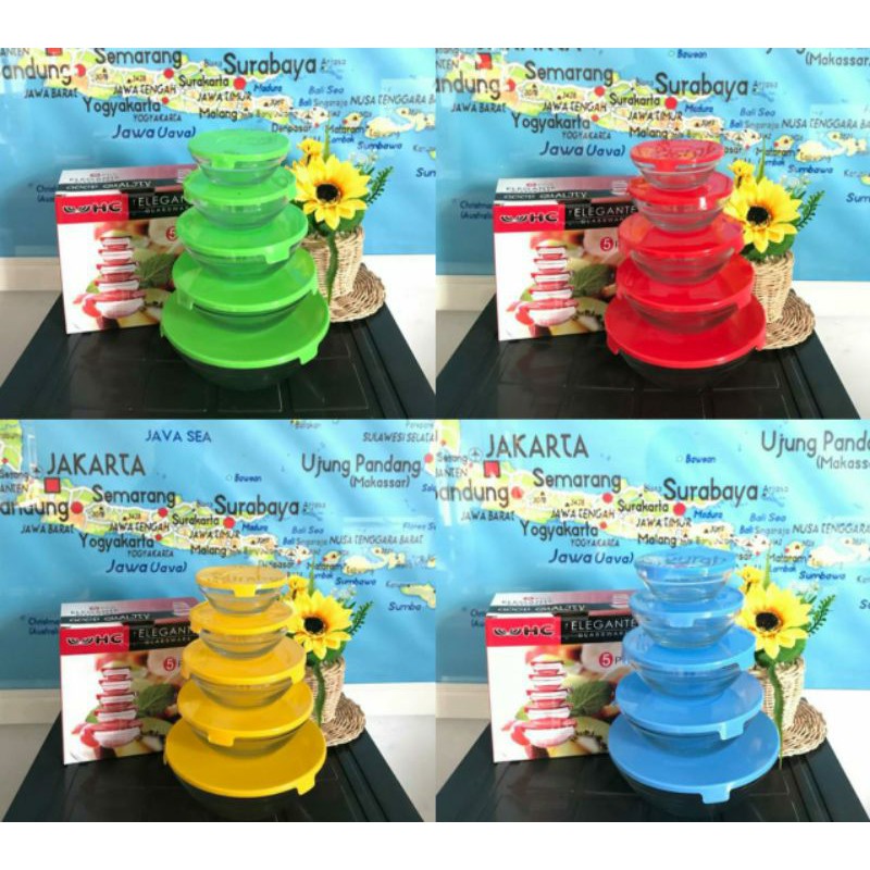 MANGKOK 5 SUSUN GLASS BOWL SET HC