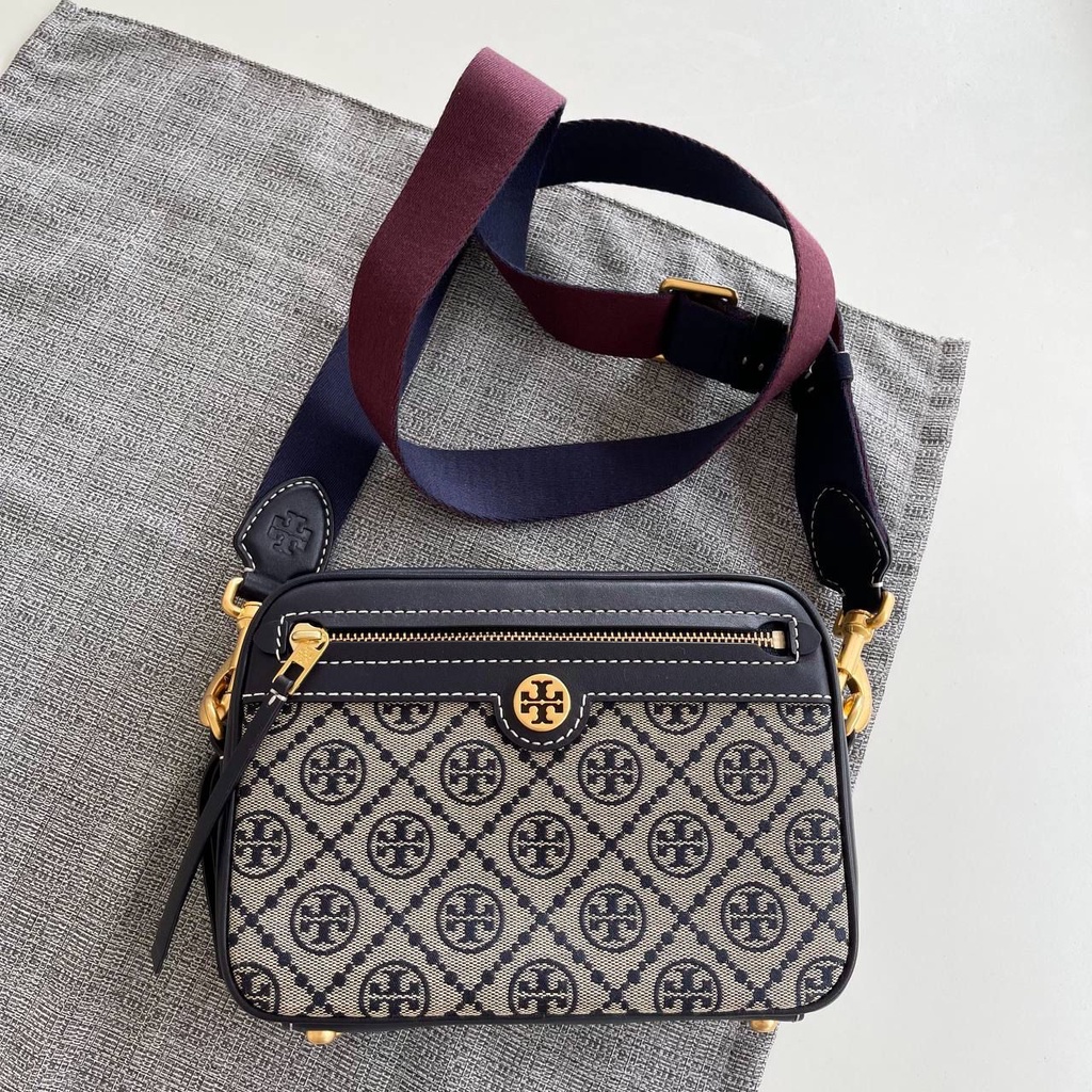 Tas Tory Burch Kira Monogram Jacquard Camera Bag New Original