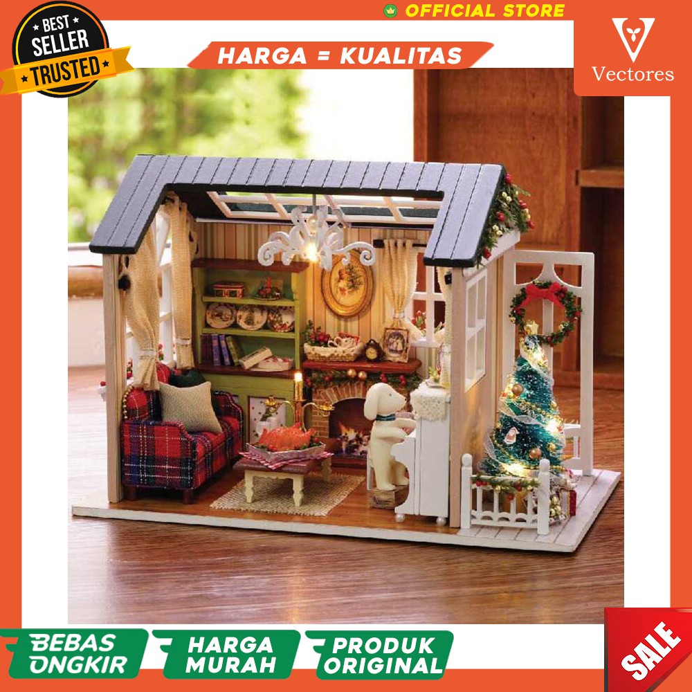 TERBARU Dollhouse Rumah Rumahan Boneka Miniatur DIY Mainan Edukasi