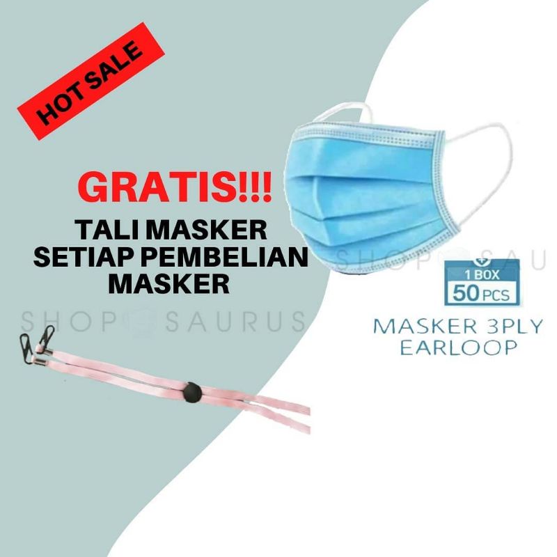 Masker Earloop/Headloop Hijab/isi 50 pcs / Kn95 / Kf94 / Masker sensi / Masker anak karakter
