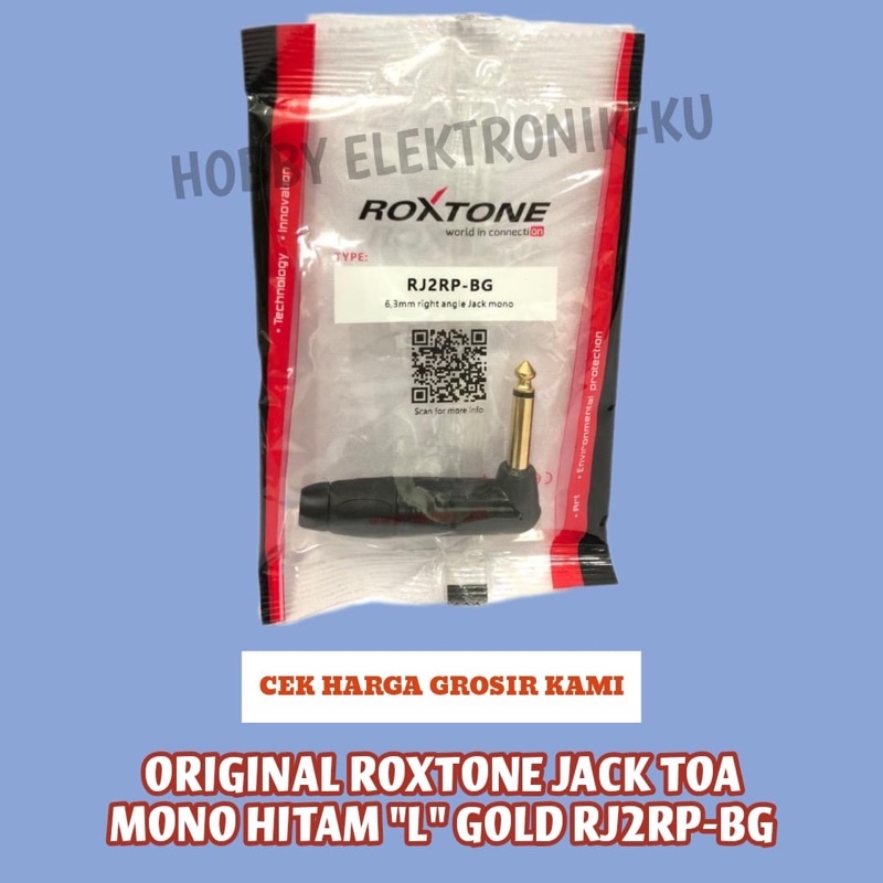 ORIGINAL ROXTONE JACK TOA JEK AKAI MONO HITAM L GOLD RJ2RP-BG