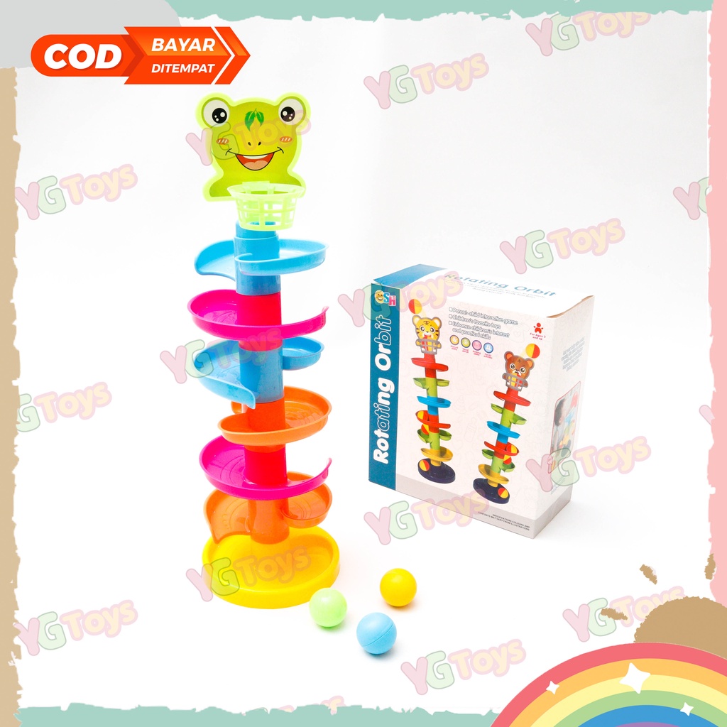 YGtoys Mainan Edukasi Anak Rotating Orbit Rolling Ball Seluncuran Bola Kelereng Puzzle Seru