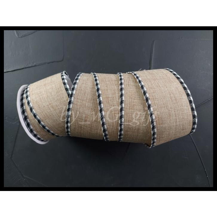 

Pita Goni Pinggir Kotak-Kotak; Lebar 6.3Cm; Panjang 10 Yard - Hitam