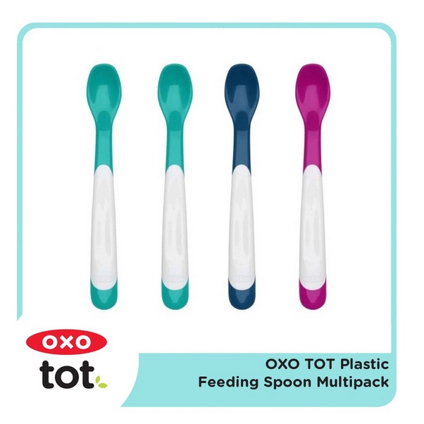 Oxo Tot Infant Feeding Spoon 4pack Sendok Baby Multipack Travel Kecil - Alat Makan Anak Bayi