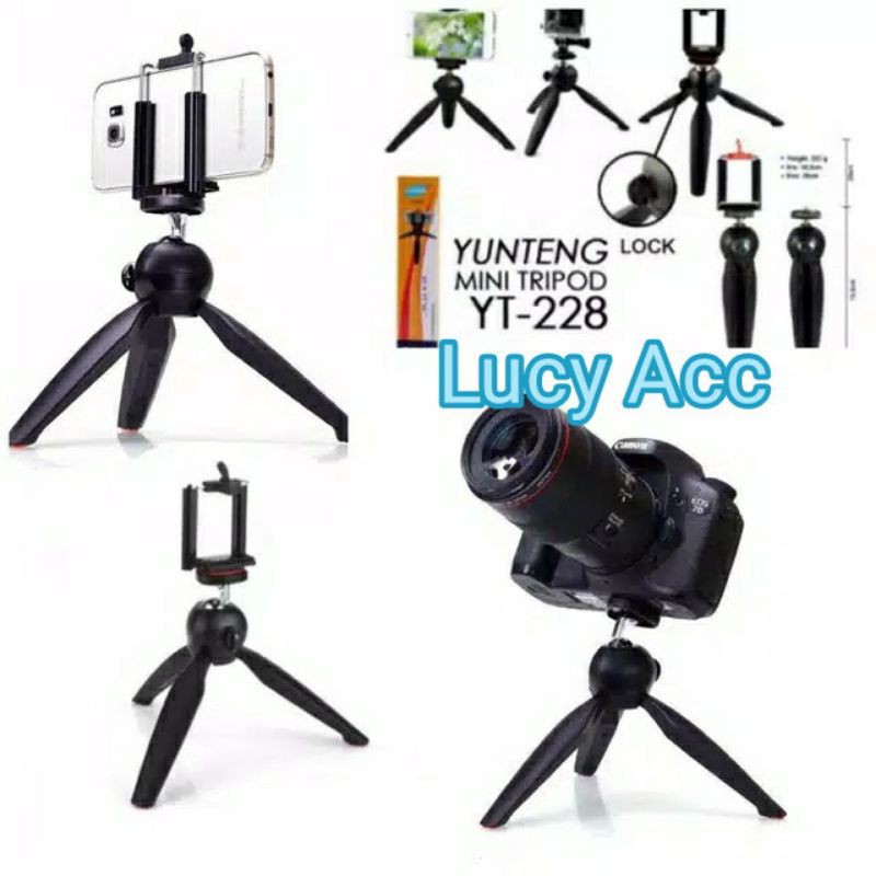 Original Mini Tripod Camera Yunteng YT-228 YT 228 Free Holder U for