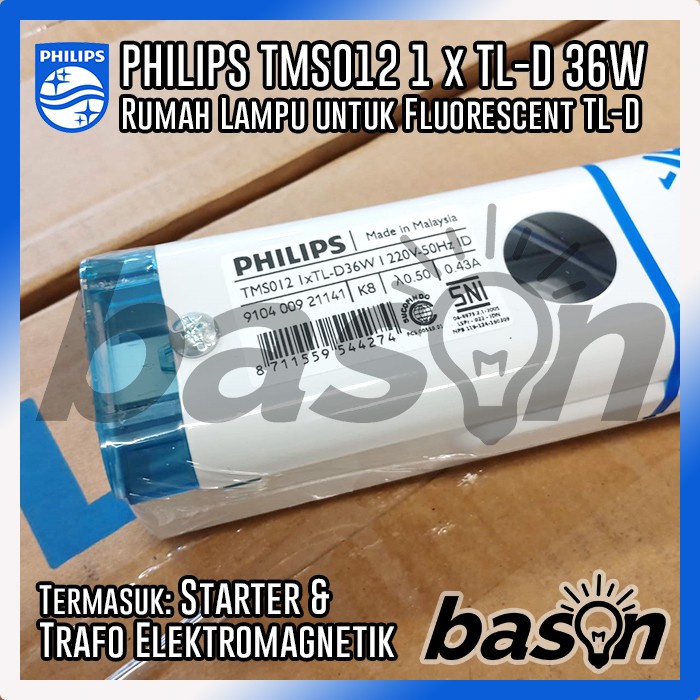 PHILIPS SiMbat TMS012 1xTL-D36W 1200mm - Rumah Lampu TL