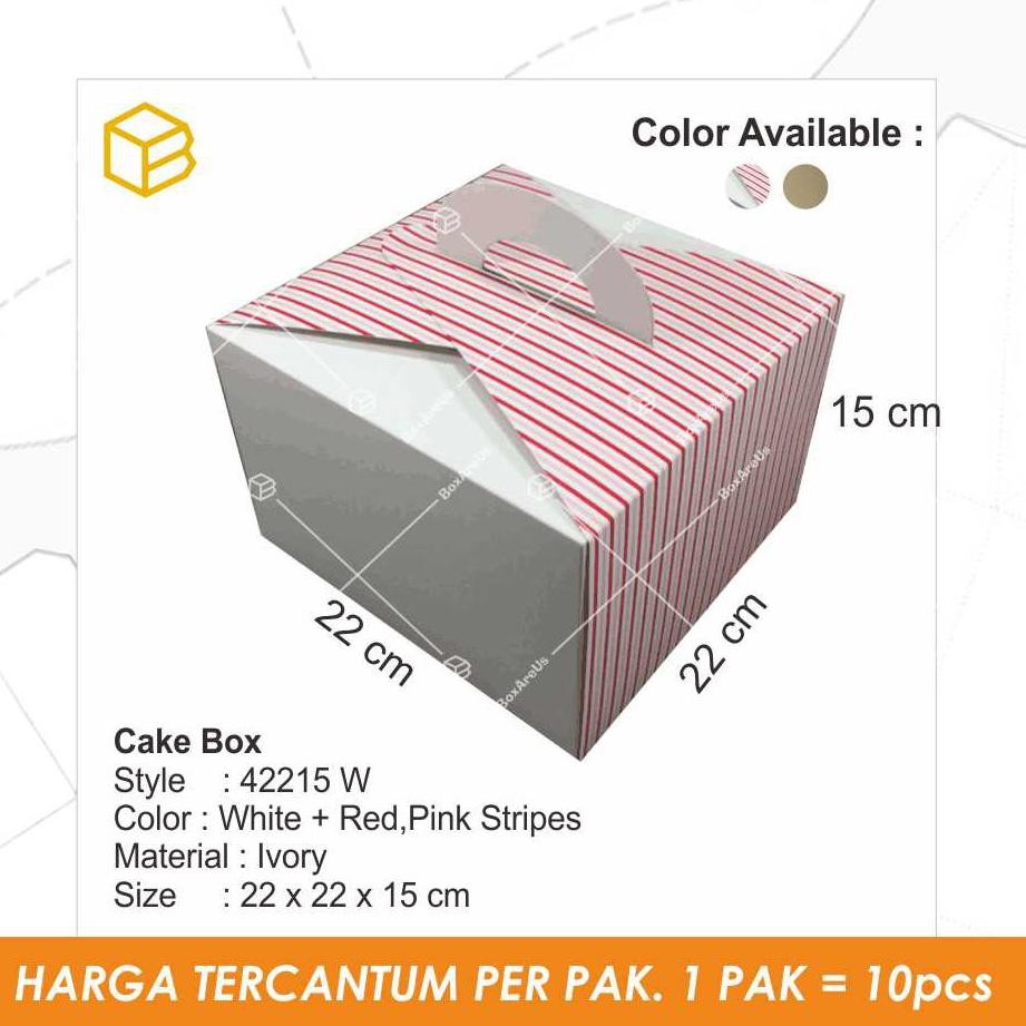 

Packaging, Dus Kotak Kemasan Box Kue, Gift Gable Cake Box - 42215 WHITE (10 pcs) (ART. 9)